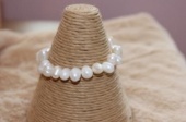 Lotus Feet white pearl bracelet